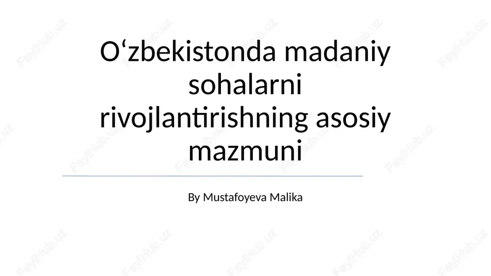 madaniy sohalar — PPTX