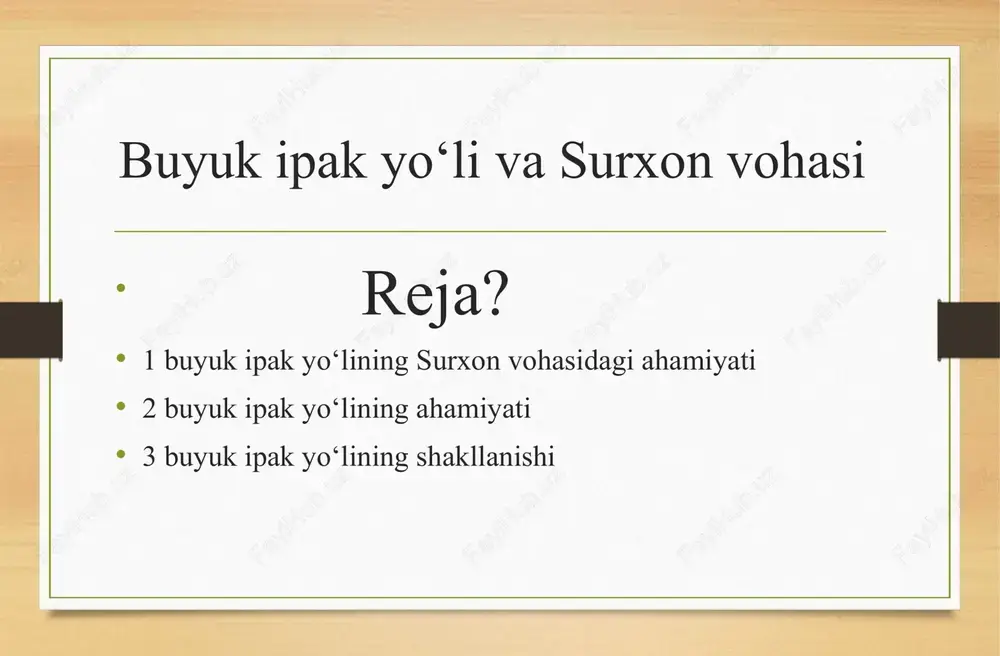 buyukipakyoʻliva surxon vohasi — PPTX