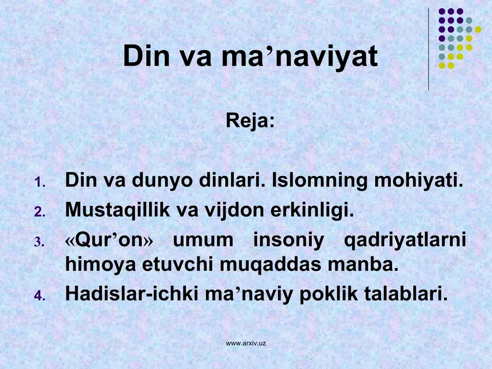 din va ma’naviyat — PPT