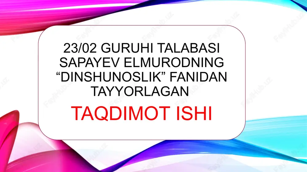 dinshunoslik — PPTX