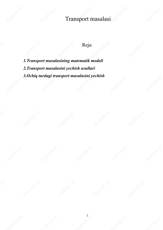 transport masalasi — DOC