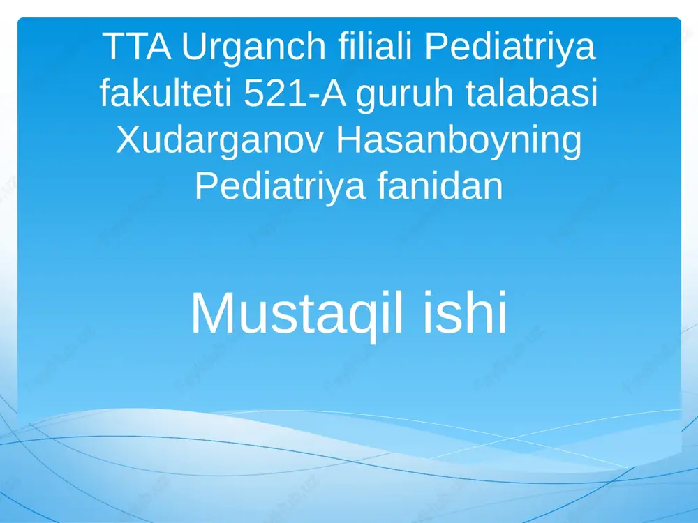 siydikyo'llarikasalliklaridiagnostikasi — PPTX