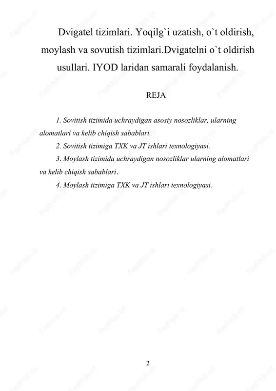 sovitish tizimlari — DOCX