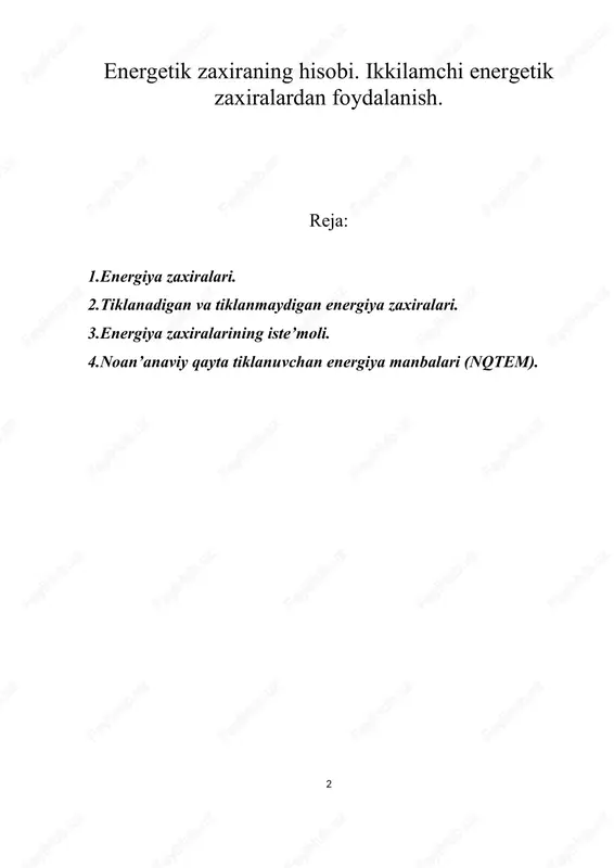 energiya zahiralari — DOC