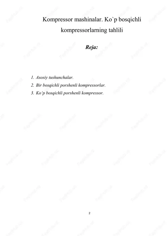 kompressor mashinalar — DOCX