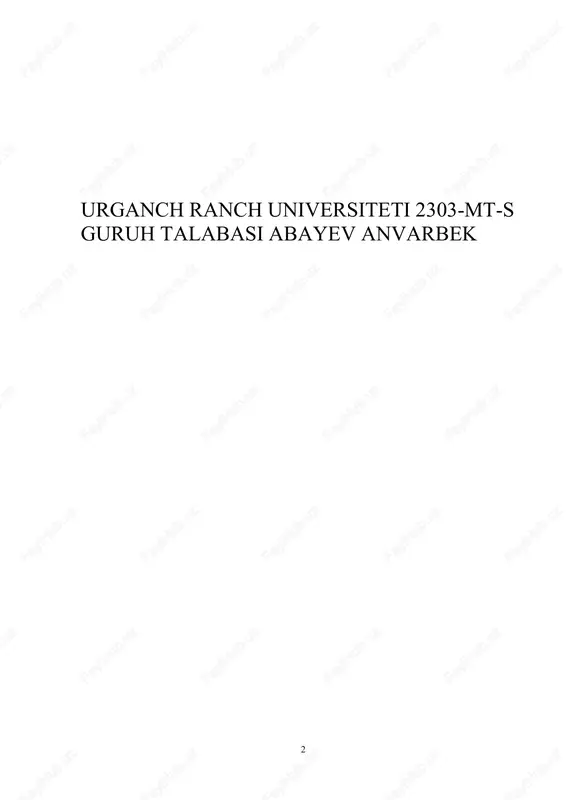 moddiy nuqtalar sistenrasirring harakati — DOCX