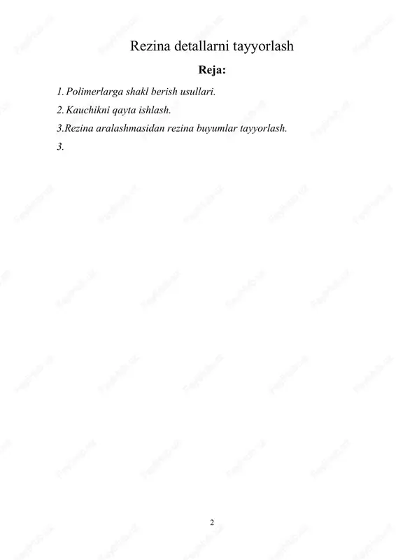 rezina detallarni tayyorlash — DOCX