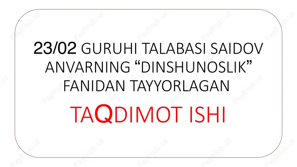 konfessiyatushunchasining mazmun-mohiyati — PPTX