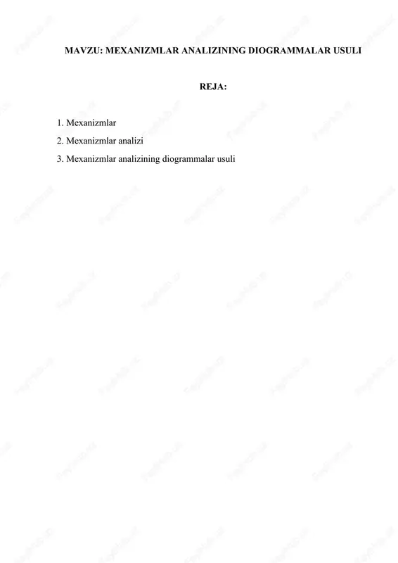 mexanizmlar analizining diogrammalar usuli — DOCX