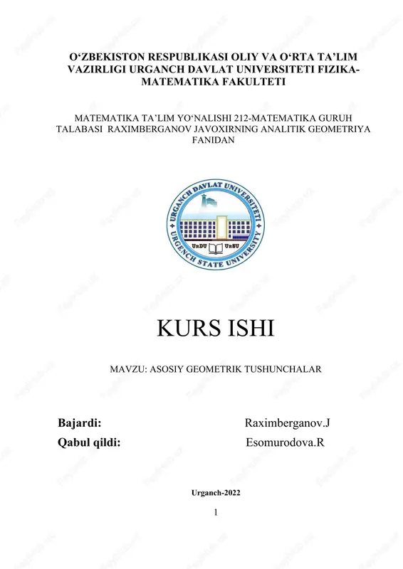 asosiy geometrik tushunchalar — DOCX
