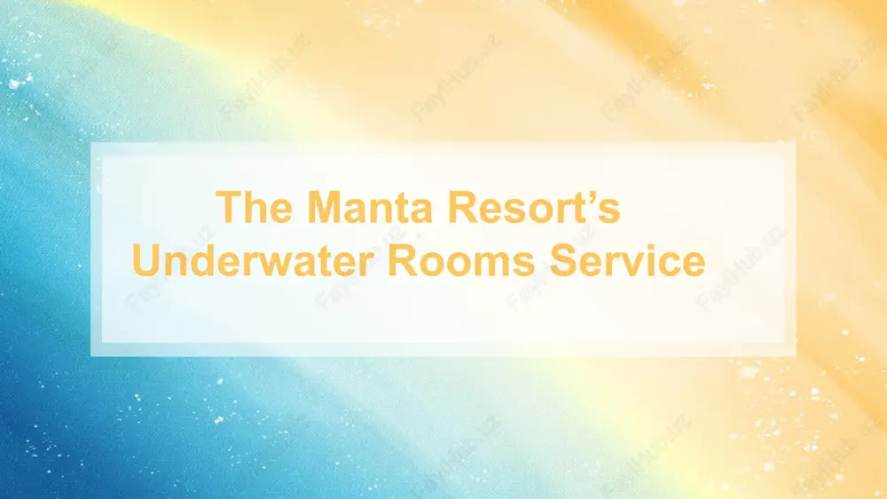 the manta resort’s underwater rooms service — PPTX
