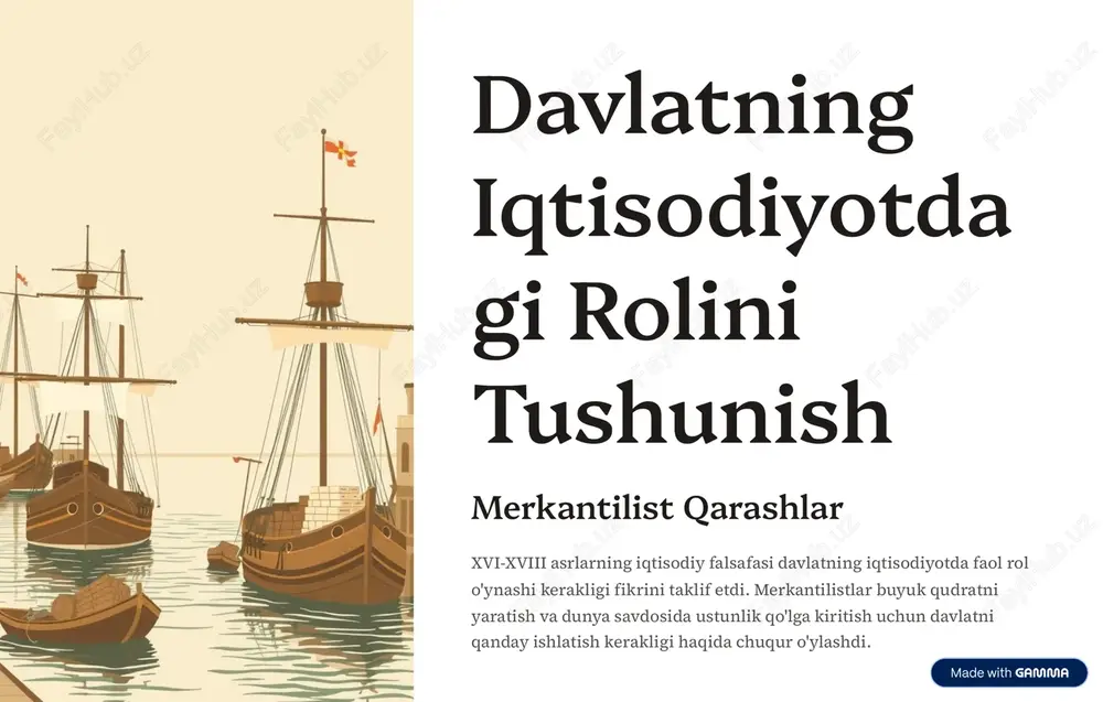 davlatning iqtisodiyotdagi rolini tushunish — PDF