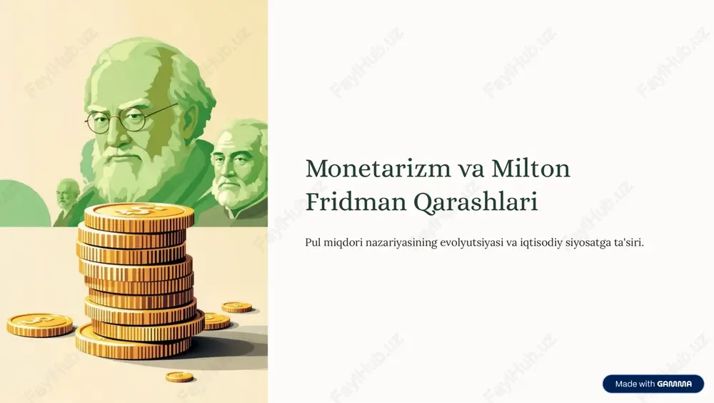 monetarizm va milton fridman qarashlari — PDF