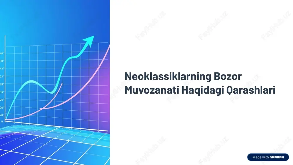 neoklassiklarning bozor muvozanati haqidagi qarashlari — PDF