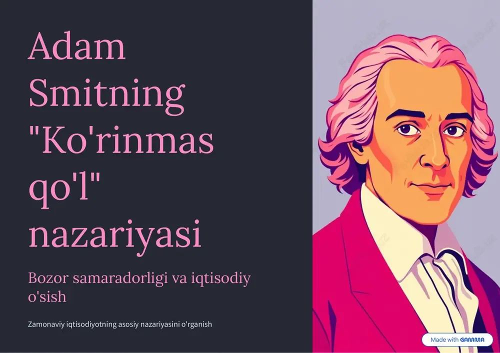 adam smitning "ko'rinmas qo'l" nazariyasi — PDF