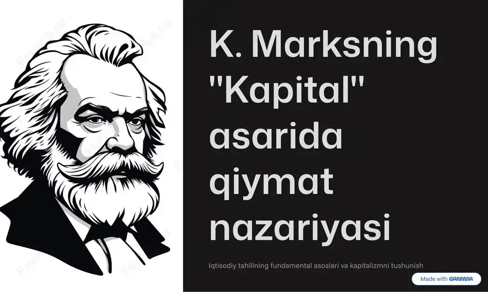 k. marksning "kapital" asarida qiymat nazariyasi — PDF