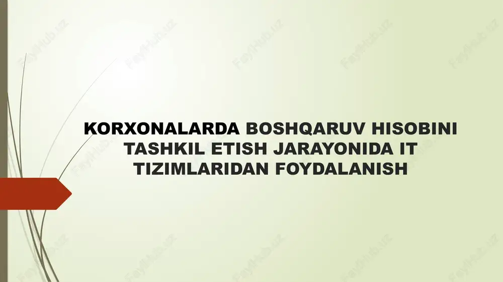 korxonalarda boshqaruv hisobi — PPTX