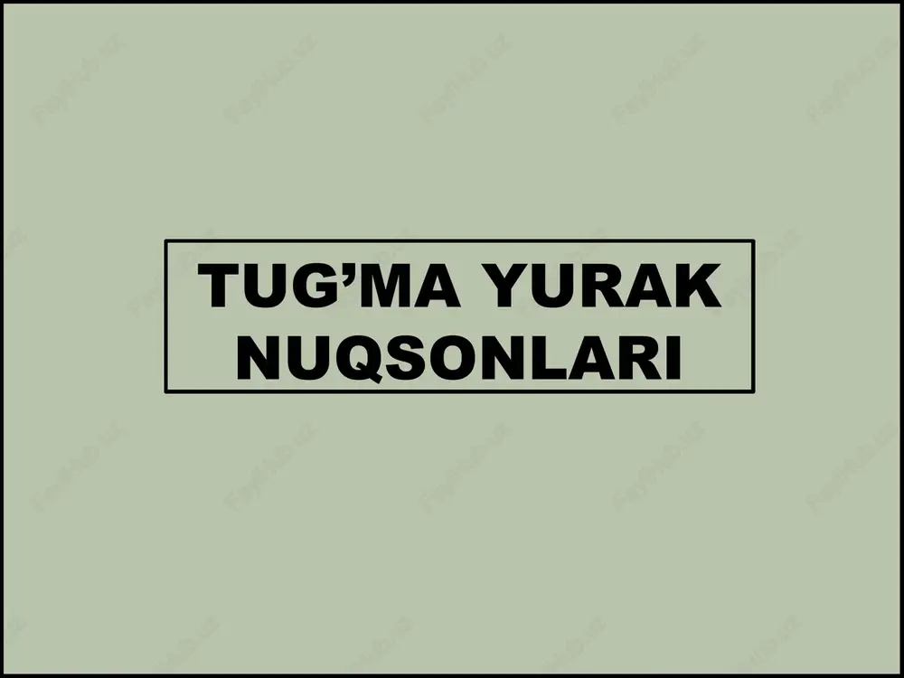 tug‘ma yurak nuqsonlari — PPTX