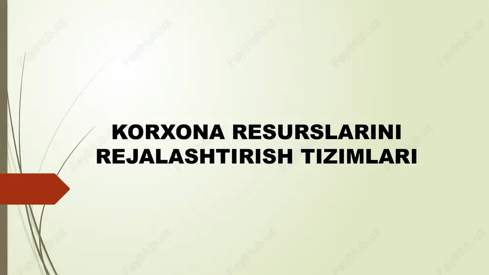 korxona resurslarini rejalashtirish tizimlari — PPTX