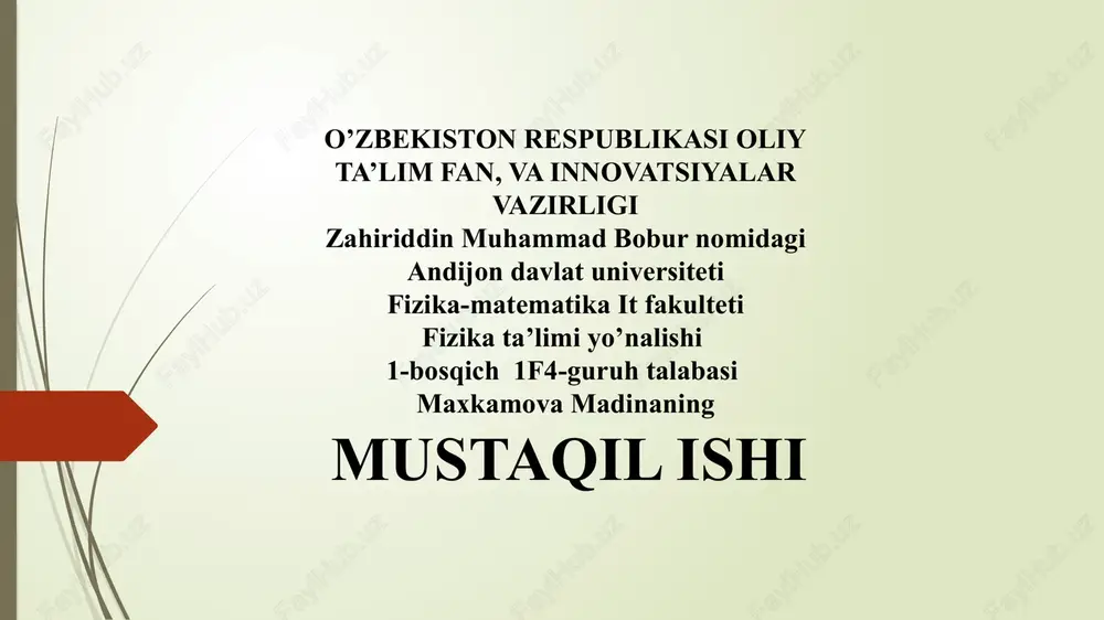 maxkamova madinaning mustaqilishi — PPTX