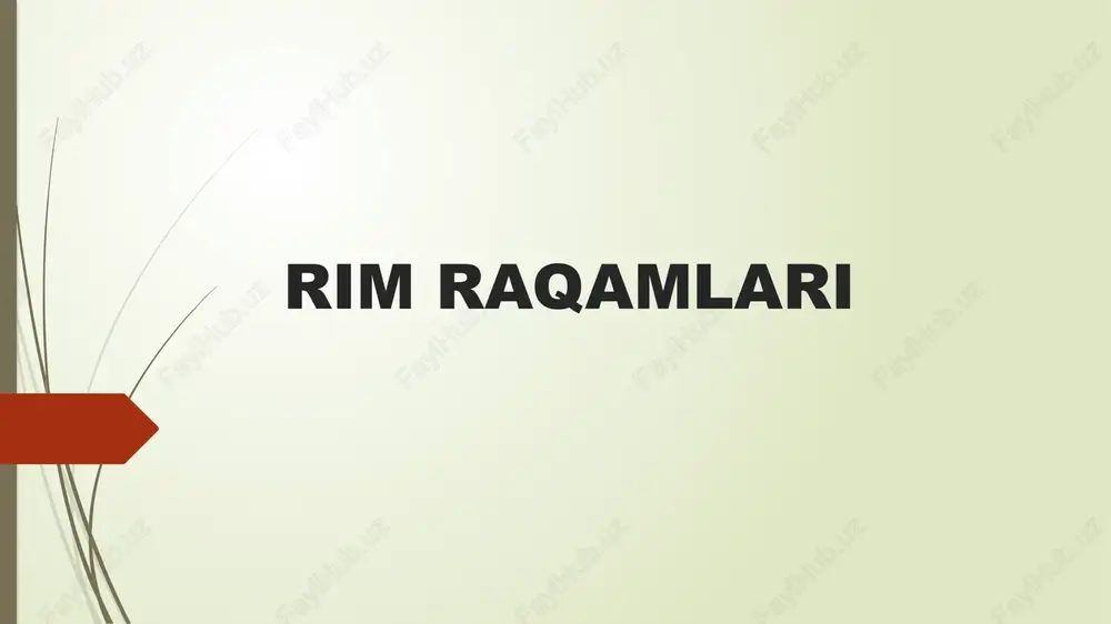 rim raqamlari — PPTX