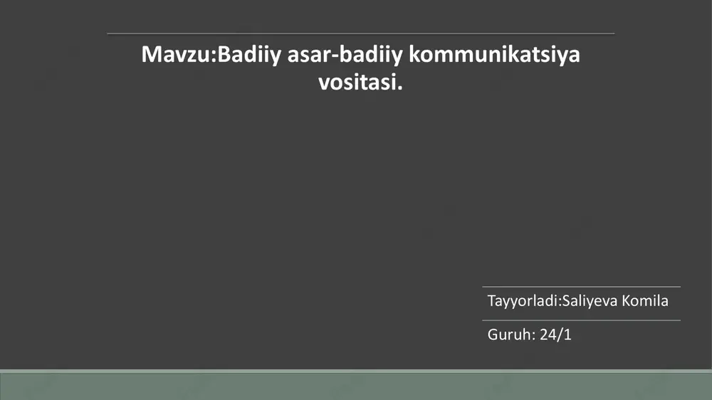 badiiy asar-badiiy kommunikatsiya vositasi — PDF