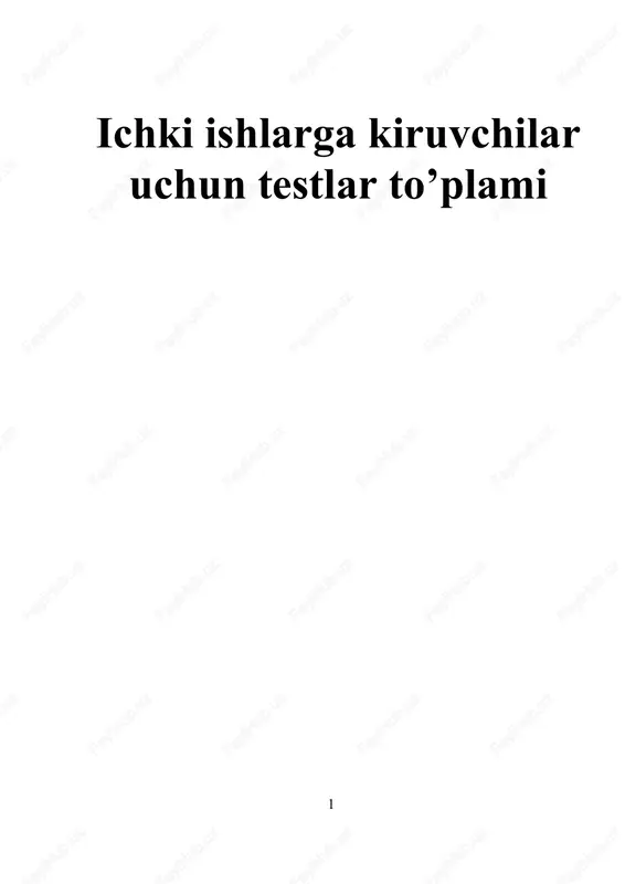 ichki ishlarga kiruvchilar uchun testlar to’plami — DOCX