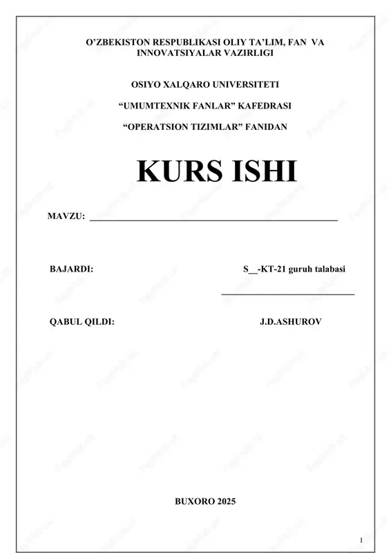 linux operatsion tizimi — DOCX