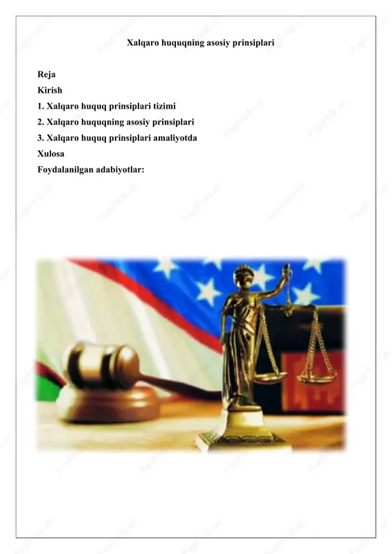 xalqaro huquq prinsiplari tizimi — DOCX