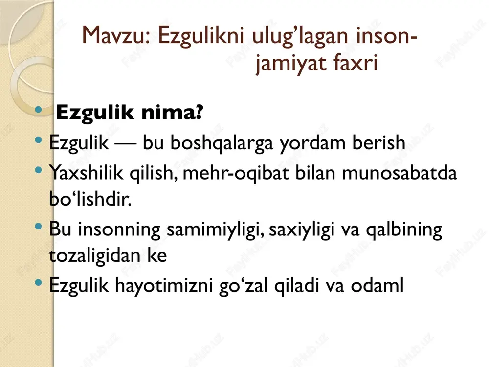 ezgulikni ulug’laganinson - jamiyat faxri — PPTX
