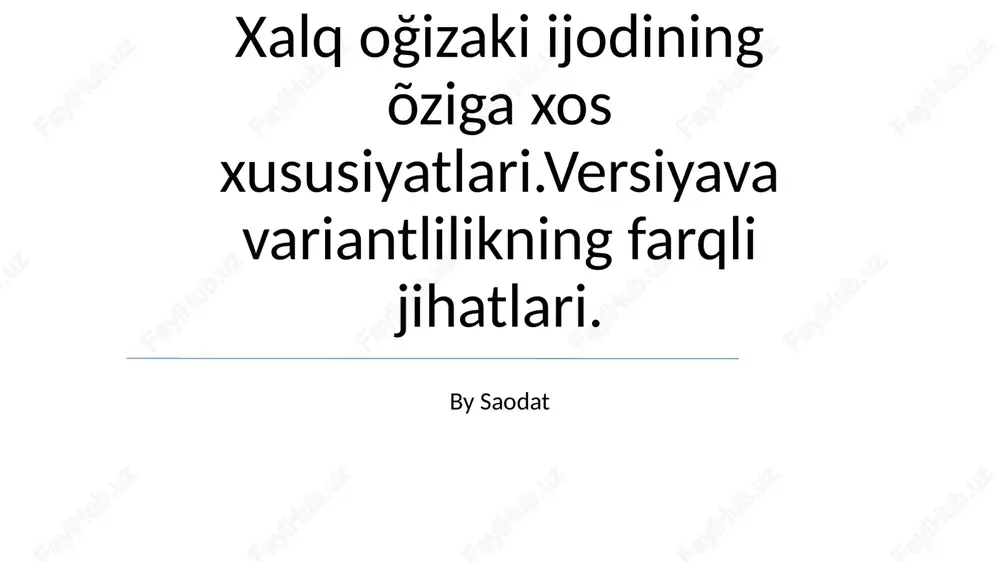 examples and analysis of uzbek text in latin script — PPTX