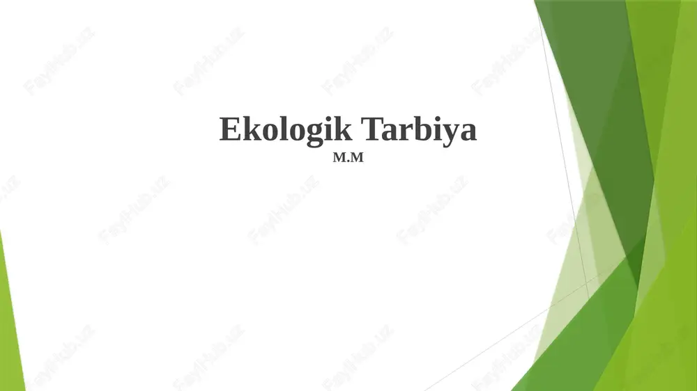 ekologik tarbiya — PPTX