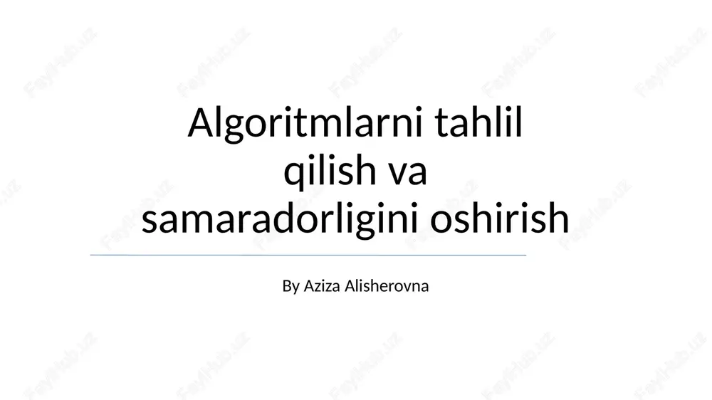 algoritm tahlili — PPTX