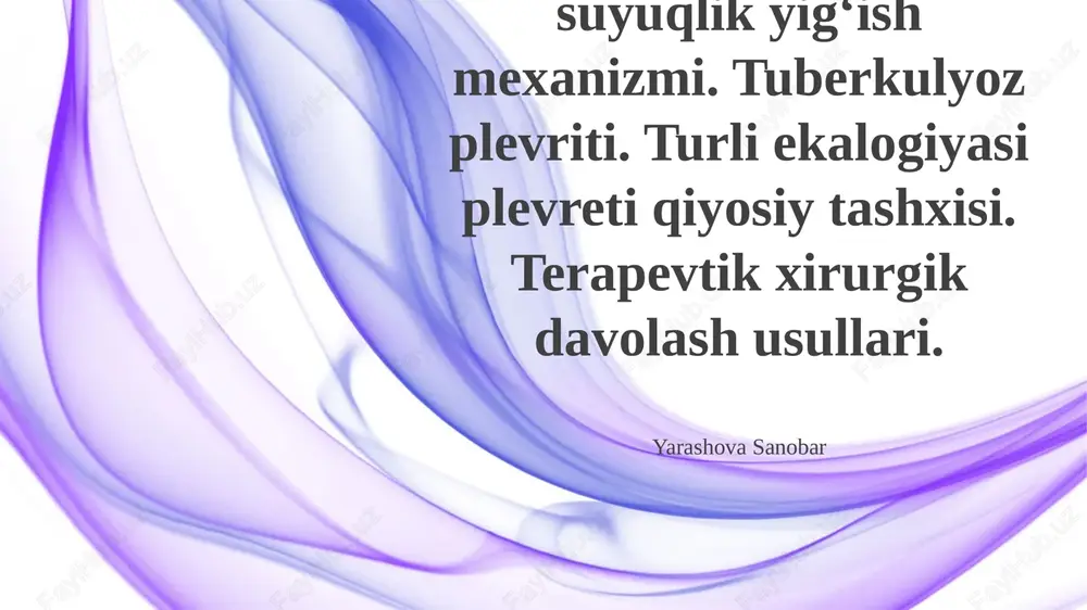 plevra suyuqligi — PPTX