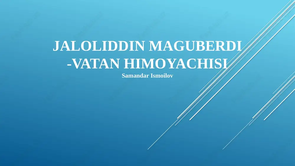 jaloliddin maguberdi -vatan himoyachisi — PPTX