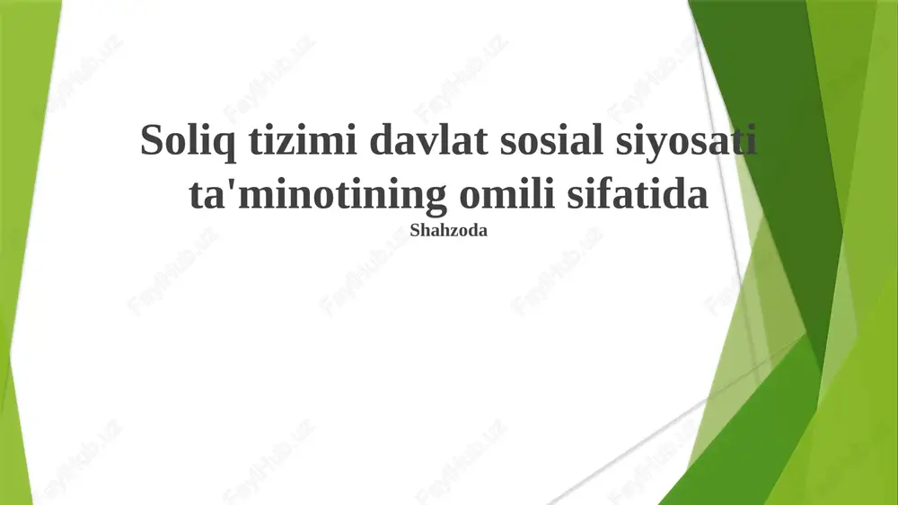 ijtimoiy ta'minot — PPTX