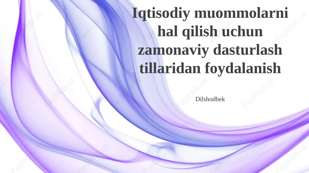 zamonaviy dasturlash tillari — PPTX
