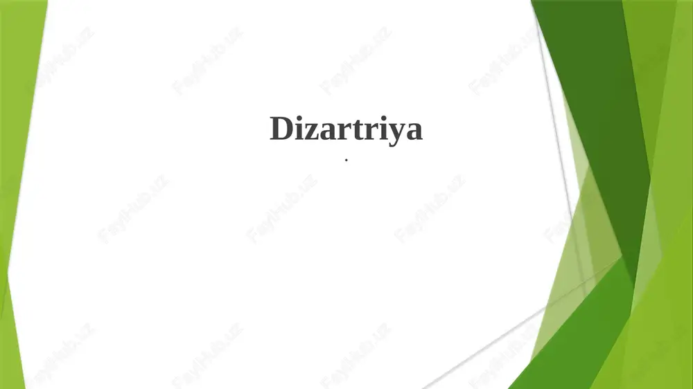 disartriya nutq terapiyasi — PPTX