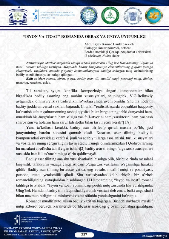 "isyon va itoat" romani — PDF