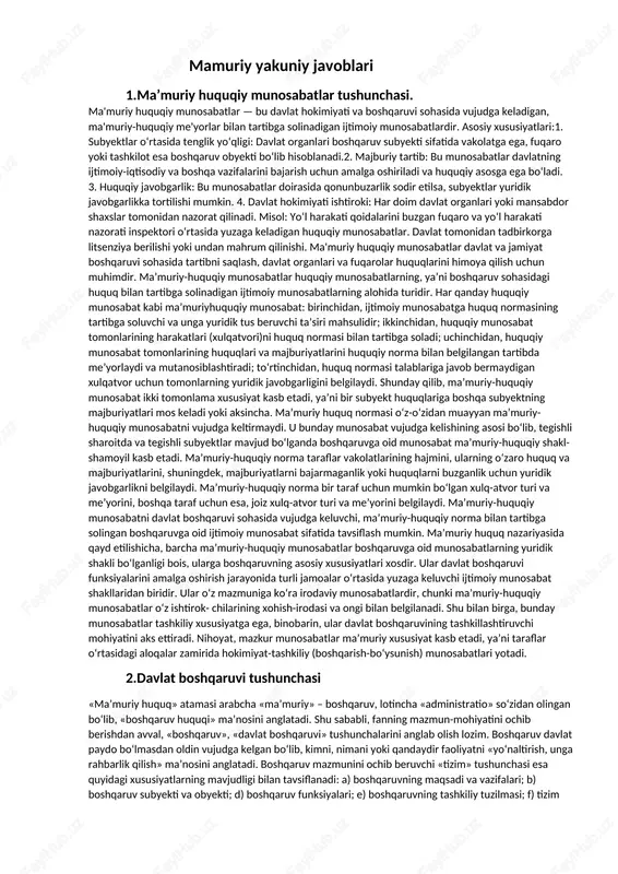 ma’muriy yakuniy javoblari — DOCX