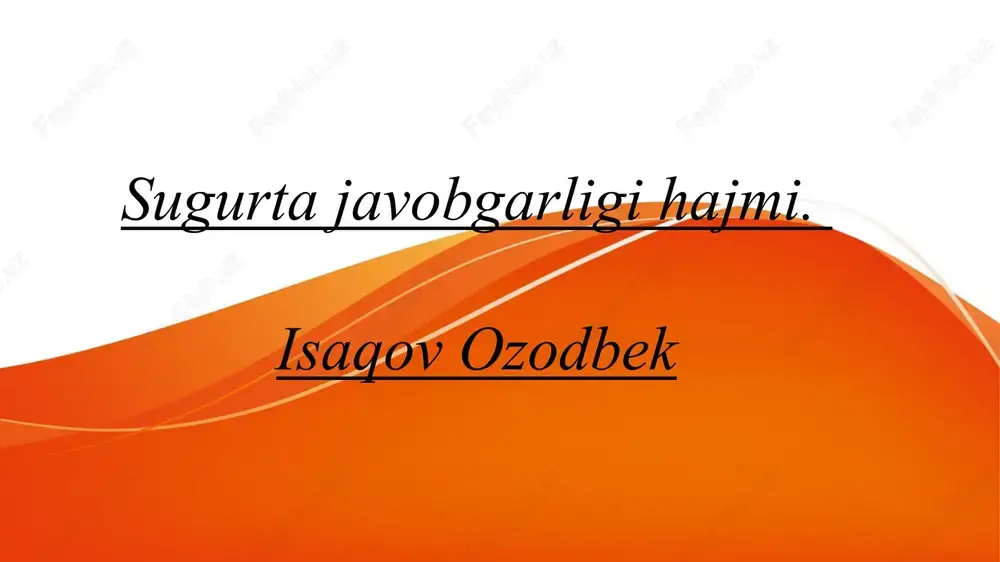 sugurta javobgarligi hajmi — PPTX