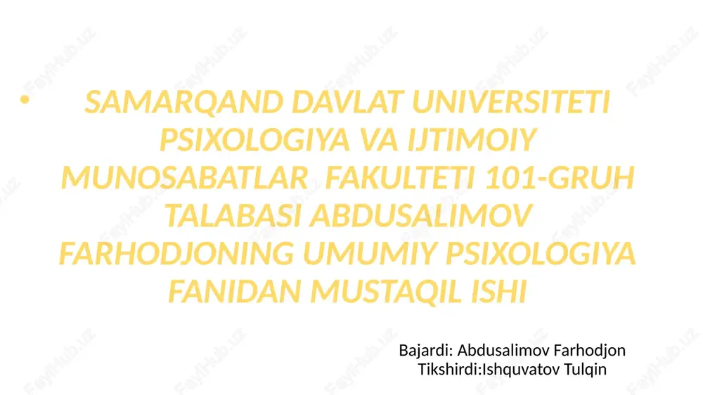 xotiradagi individual farqlar — PPTX