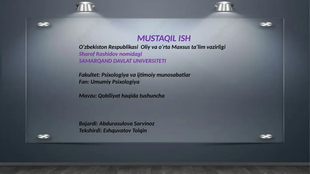 qobiliyat haqida tushuncha — PPTX