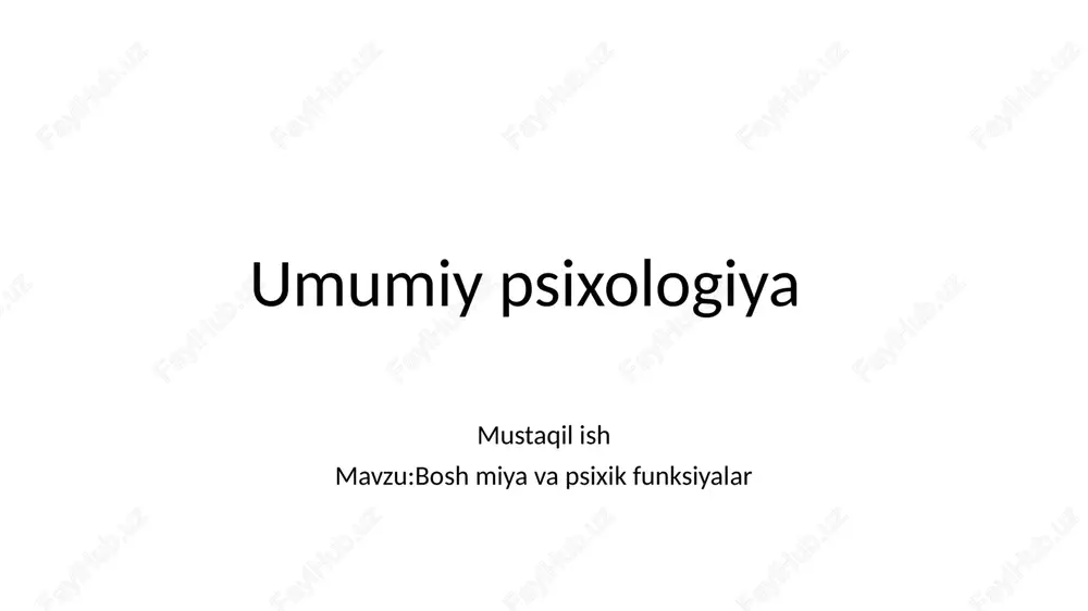 umumiy psixologiya — PPTX