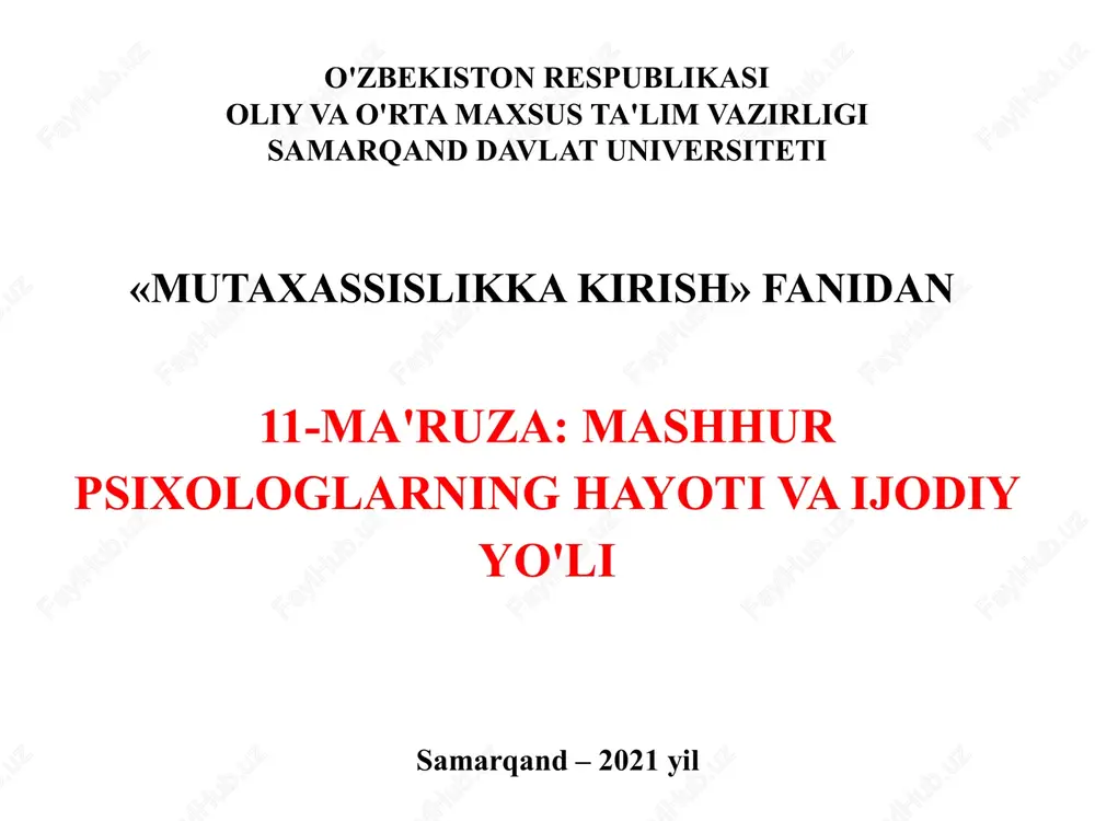 zigmund freydning psixoanalizi — PPTX