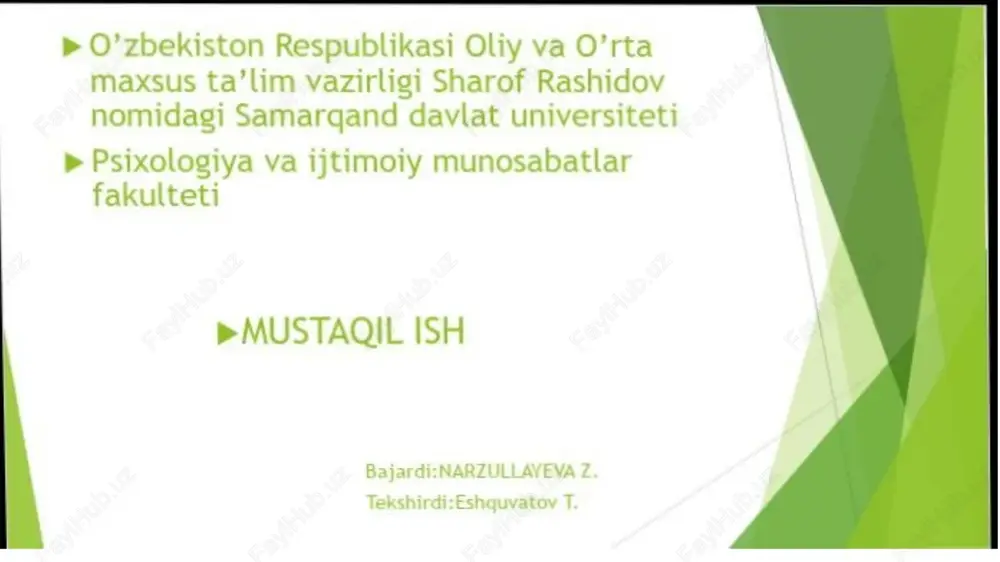 mustaqil ish — PPTX