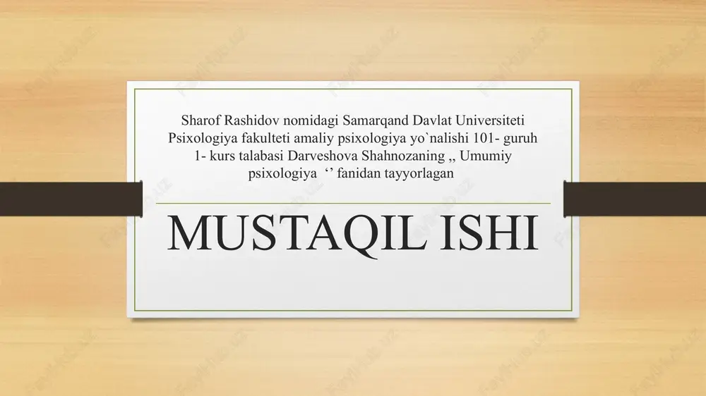 umumiy psixologiya — PPT