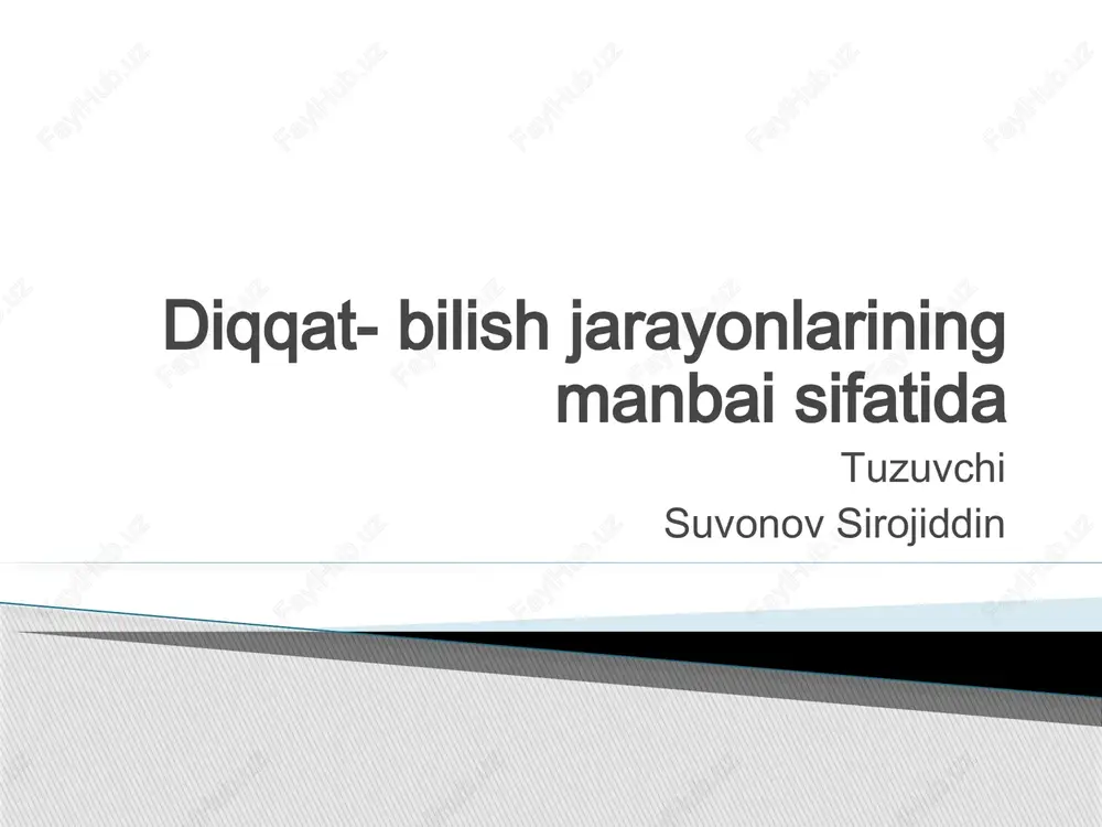 diqqat-bilish jarayonlari — PPTX