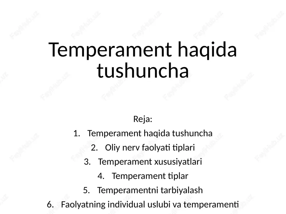 temperament haqida tushuncha — PPTX