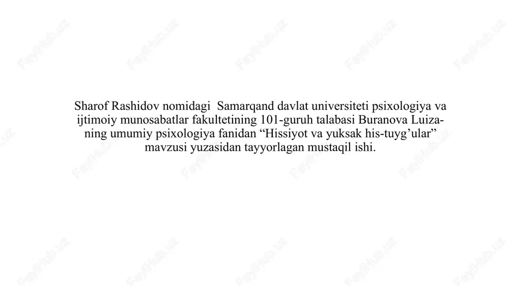 hissiyot va yuksak his-tuyg'ular — PPTX